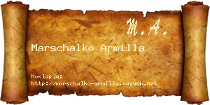 Marschalko Armilla névjegykártya